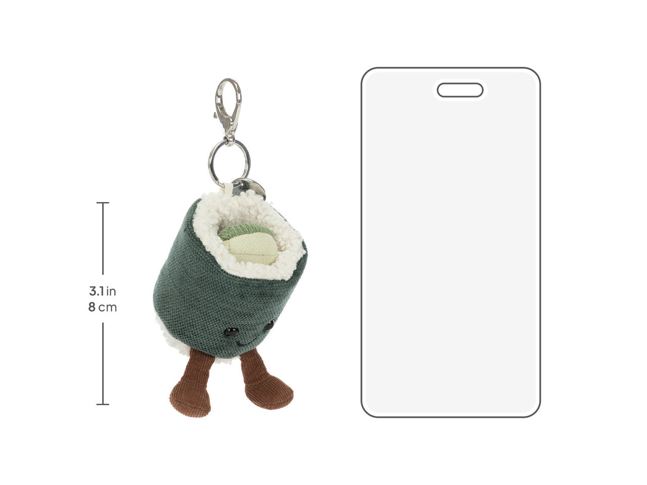 Amuseables Hosomaki Key Chain Bag Charm, size chart