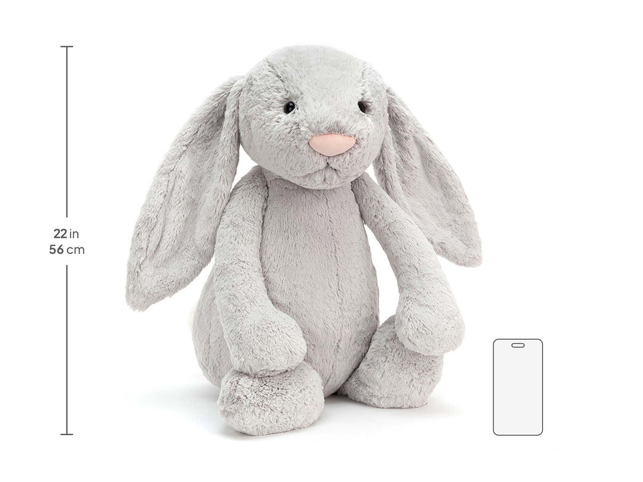Bashful Silver Bunny Really Big, size chart
