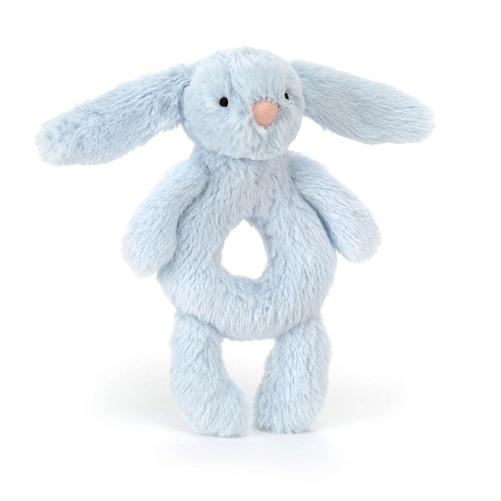 Bashful Blue Bunny Ring Rattle, Main View