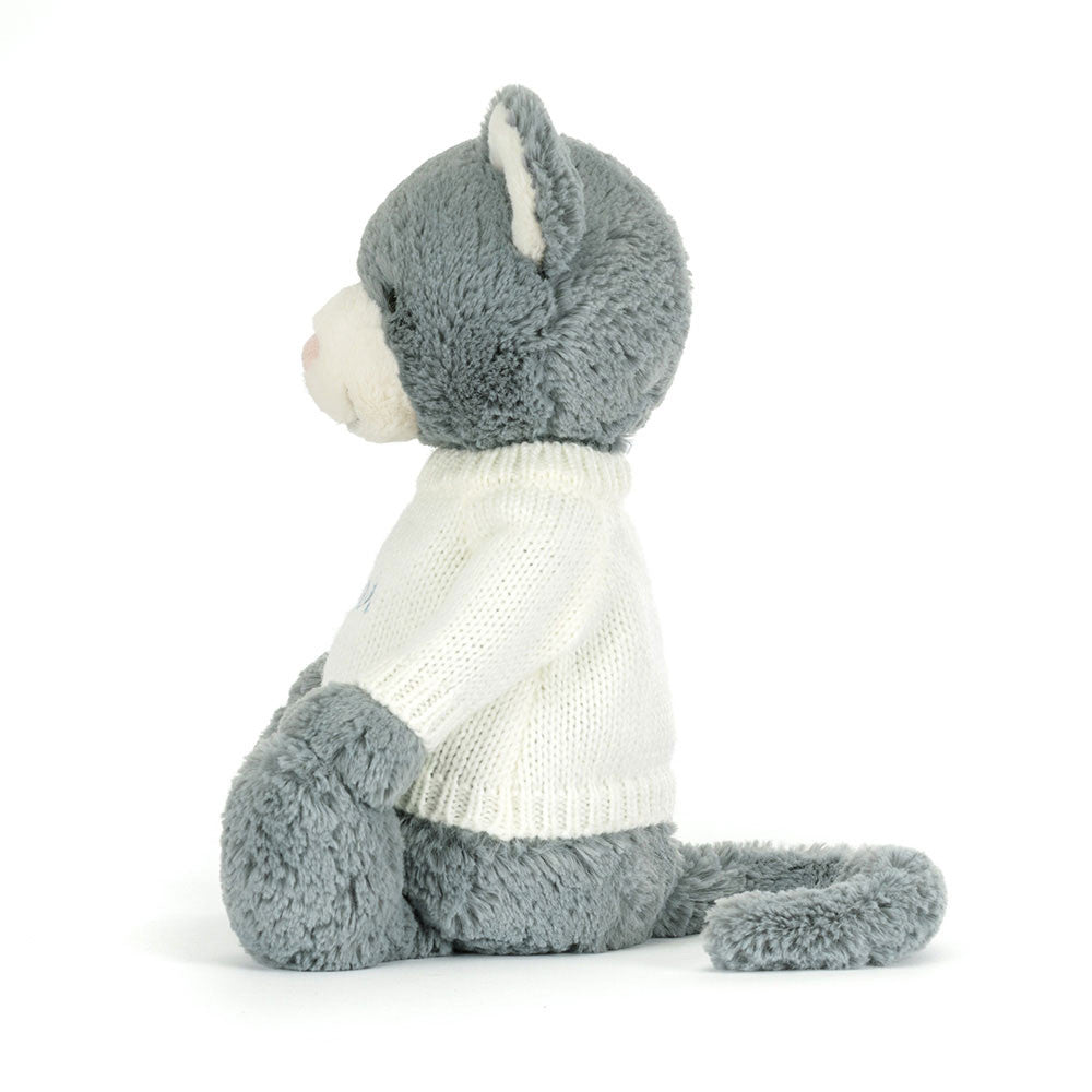 Bashful Kitten with Personalised Cream Jumper, View 2