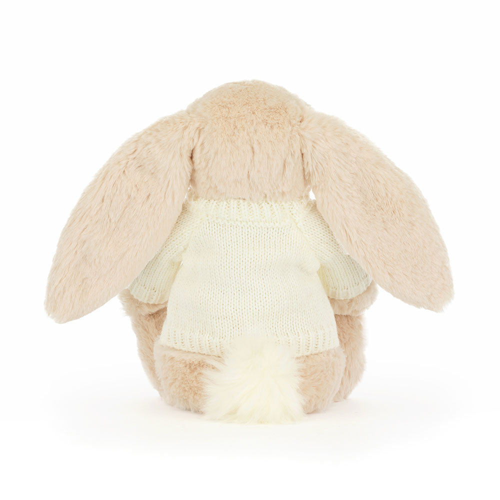 Bashful Luxe Bunny Willow with Personalised Cream Jumper, View 4
