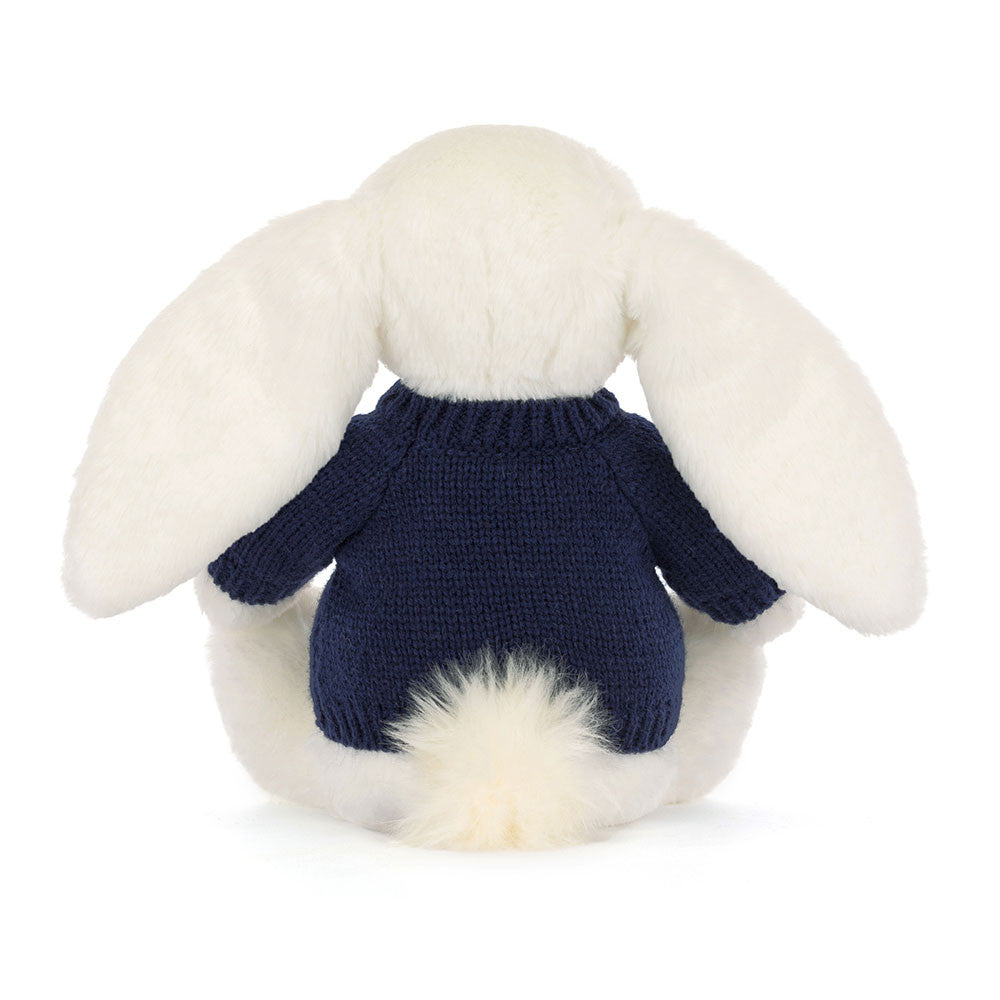 Bashful Luxe Bunny Luna with Personalised Navy Jumper, View 4