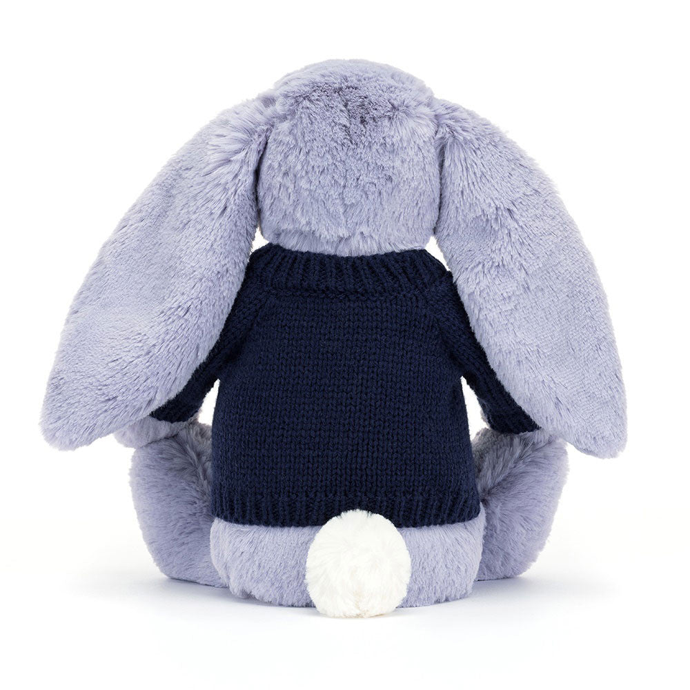 Bashful Viola Bunny with Personalised Navy Jumper , View 3