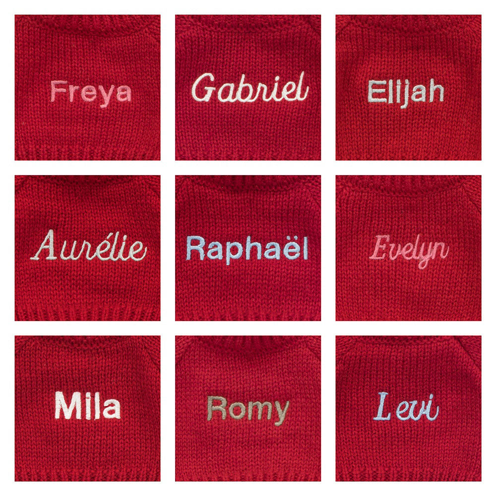 Bashful Black & Cream Puppy with Personalised Red Jumper, Main View