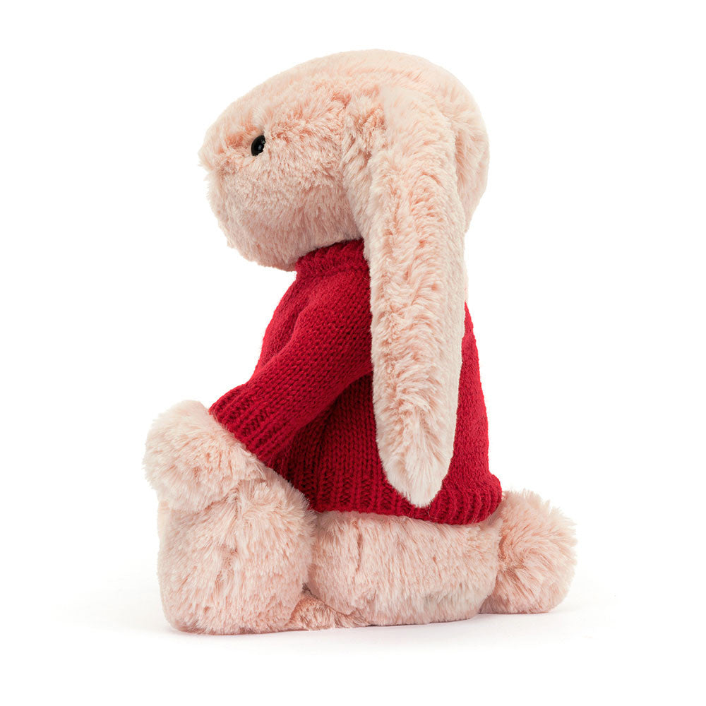 Bashful Blush Bunny with Personalised Red Jumper, View 2