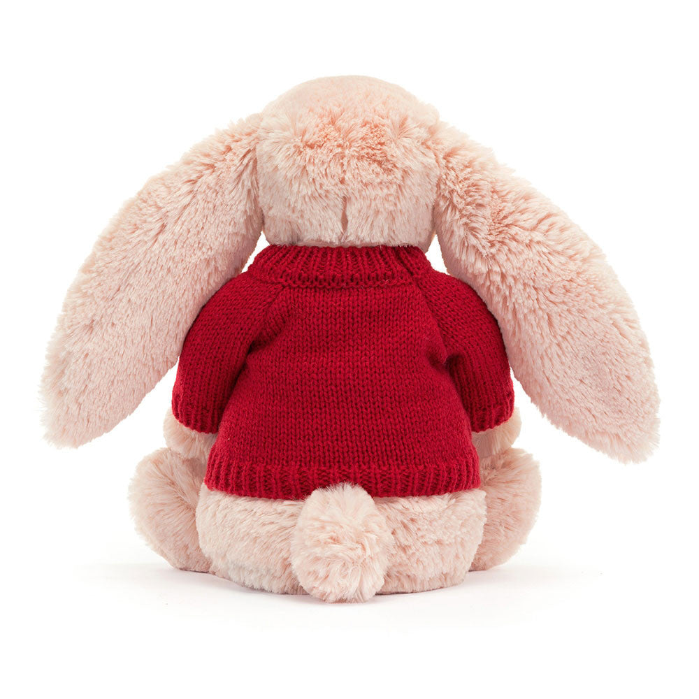 Bashful Blush Bunny with Personalised Red Jumper, View 3