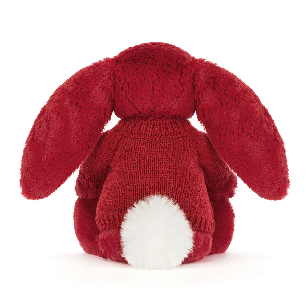 Bashful Luxe Bunny Scarlett with Personalised Red Jumper, View 4