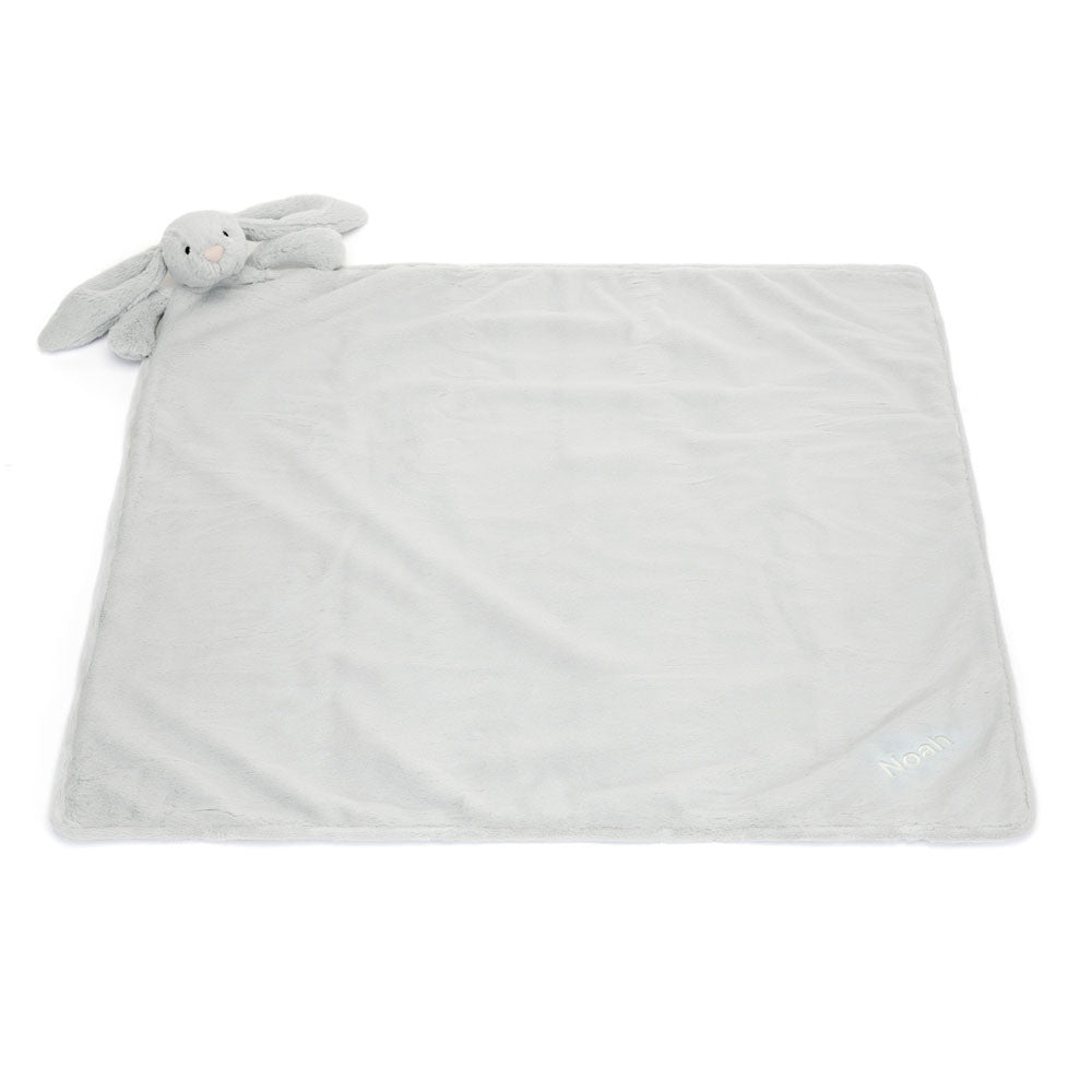 Personalised Bashful Silver Bunny Blankie, View 3