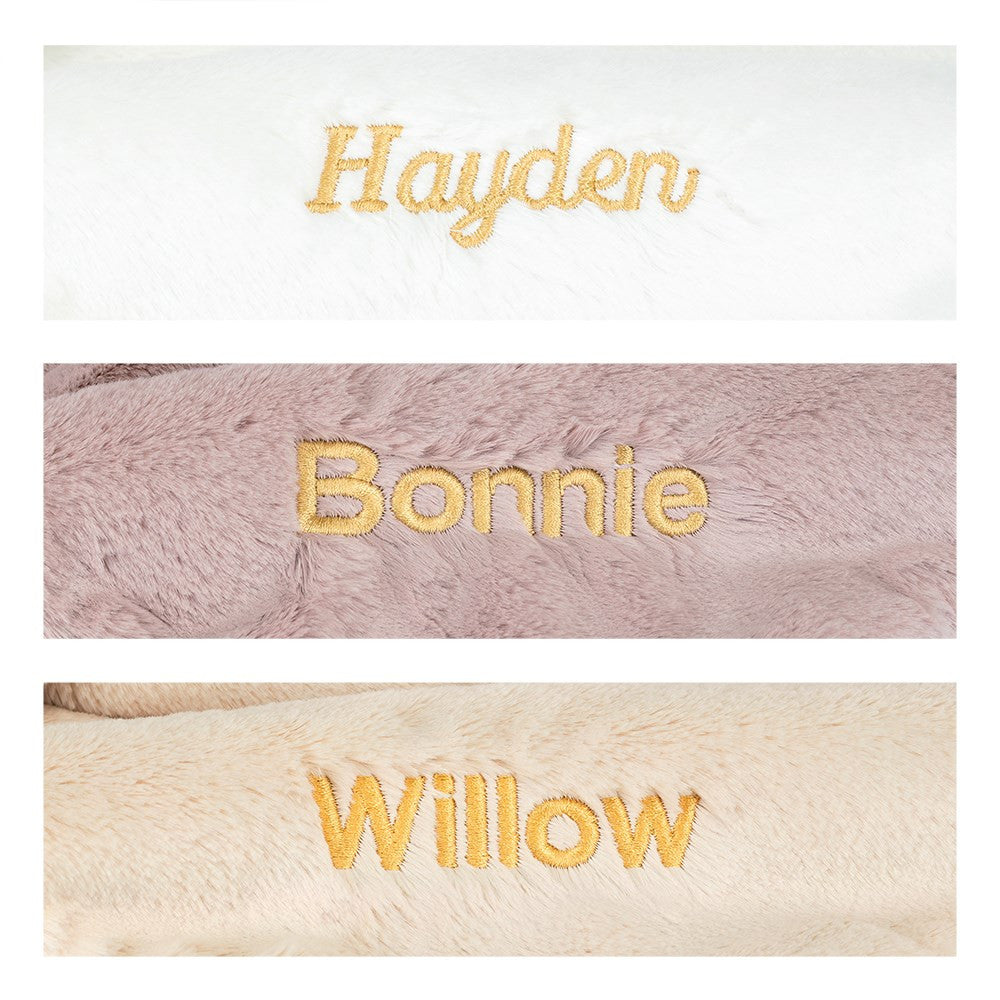 Personalised Bashful Luxe Bunny Rosa Blankie, View 4